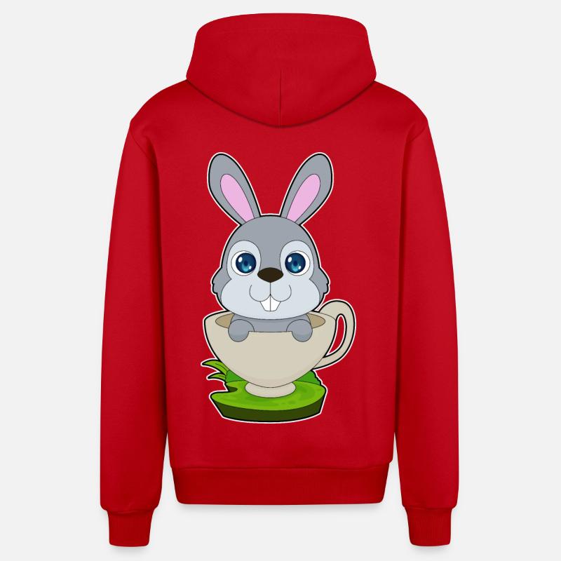 Mug lapin - Veste à capuche bio décontractée fabriquée en UE - rouge