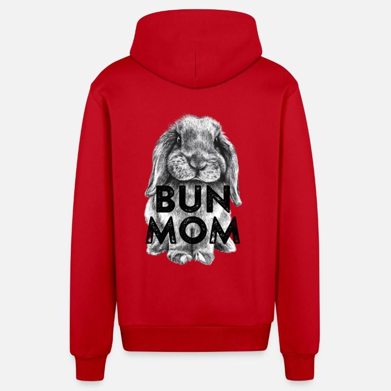 Buddy Bunmom - Veste à capuche bio décontractée fabriquée en UE - rouge