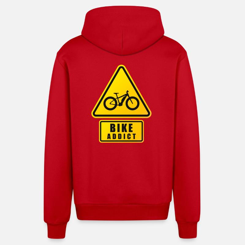 ACCRO DU VÉLO - Veste à capuche bio décontractée fabriquée en UE - rouge