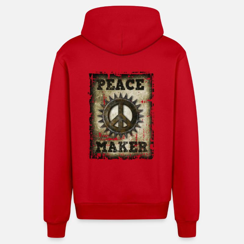 Peacemaker - Veste à capuche bio décontractée fabriquée en UE - rouge