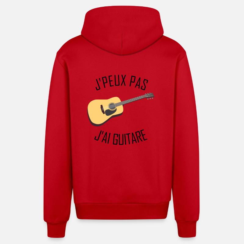 J'peux pas j'ai Guitare - Veste à capuche bio décontractée fabriquée en UE - rouge