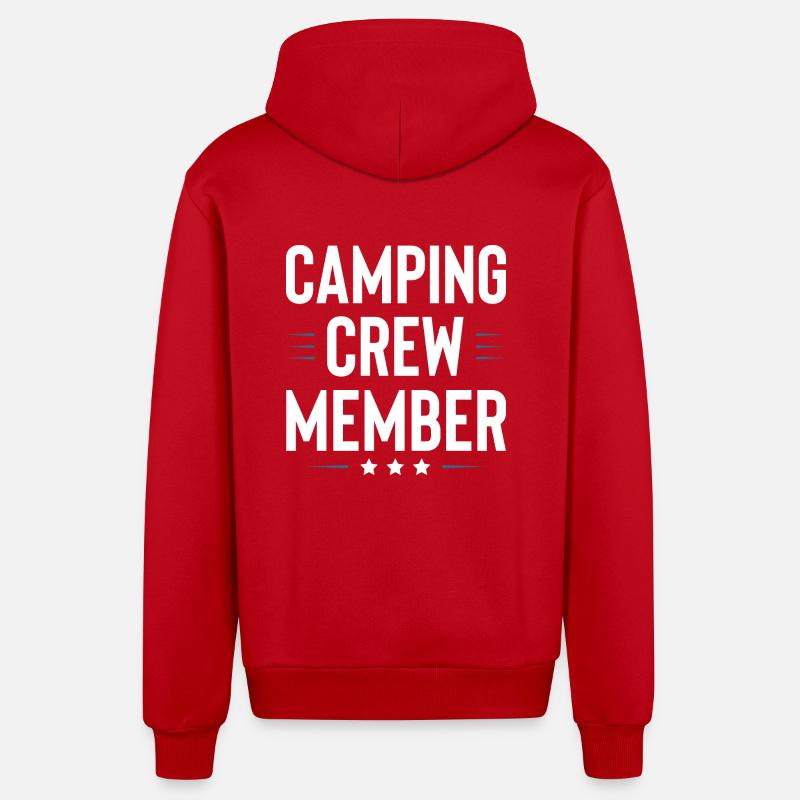 Équipe de camping - Veste à capuche bio décontractée fabriquée en UE - rouge