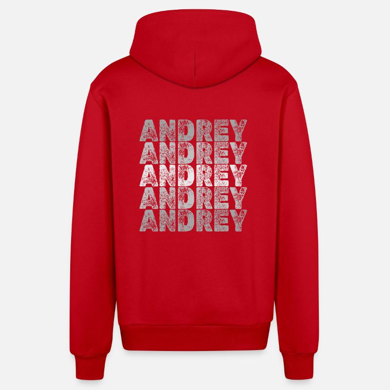 Cadeau pour Andreï - Veste à capuche bio décontractée fabriquée en UE - rouge