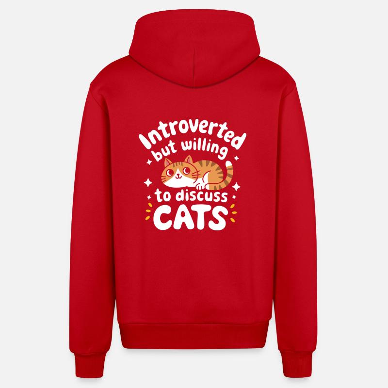 Introverti, antisocial, introverti - Veste à capuche bio décontractée fabriquée en UE - rouge