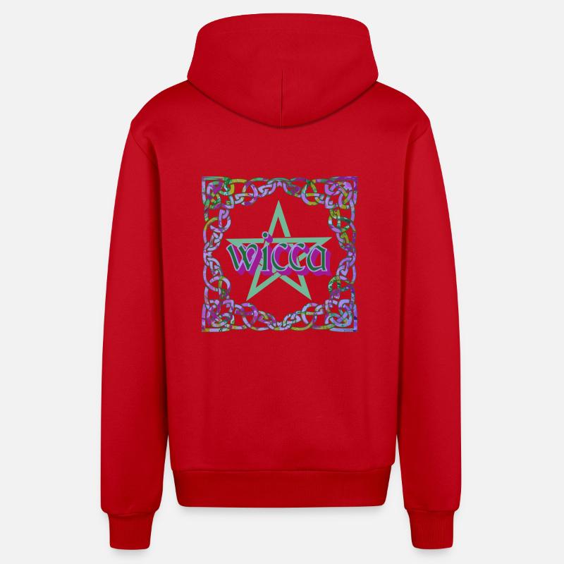 Celtic Frame Wicca E 230 - Organic Relaxed Hooded Jacket Made in EU - red