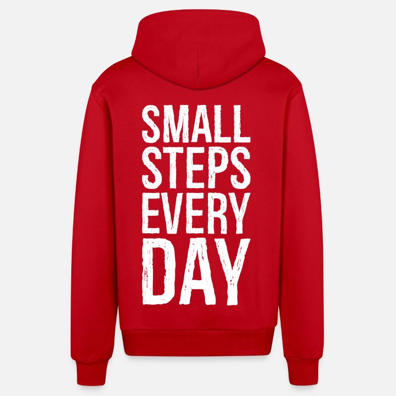 small steps every day - Organic Relaxed Kapuzenjacke Made in EU - Rot