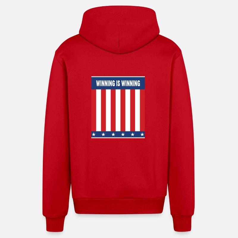 Gagner, c’est gagner - Veste à capuche bio décontractée fabriquée en UE - rouge