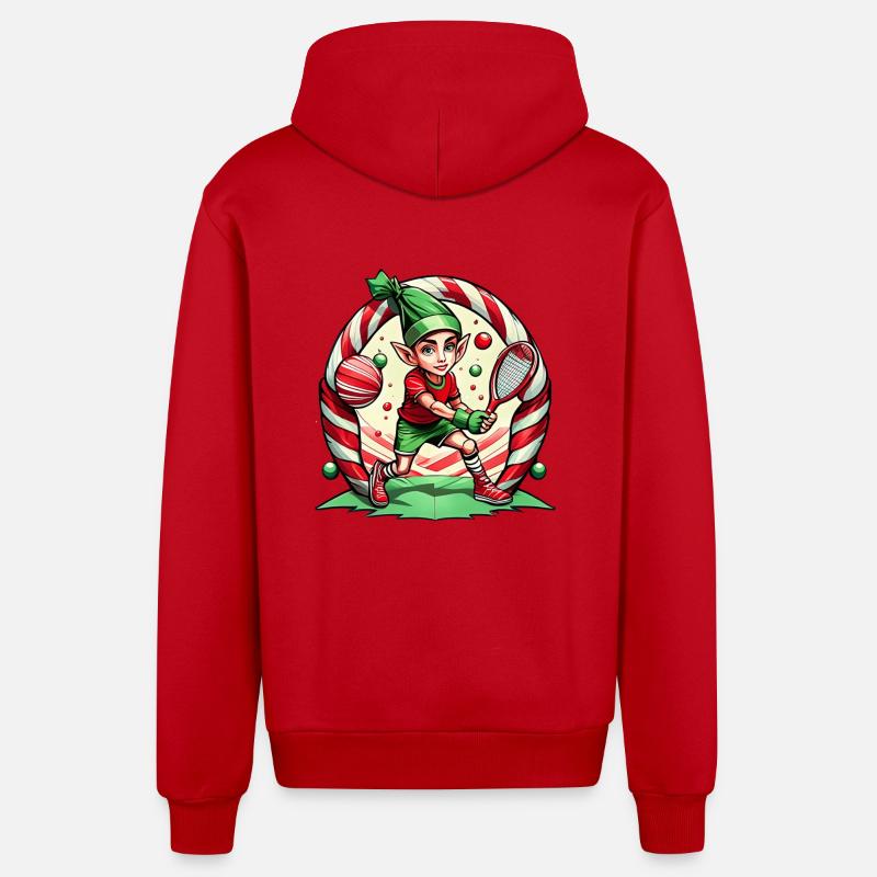 Tennis elfe de Noël - Veste à capuche bio décontractée fabriquée en UE - rouge