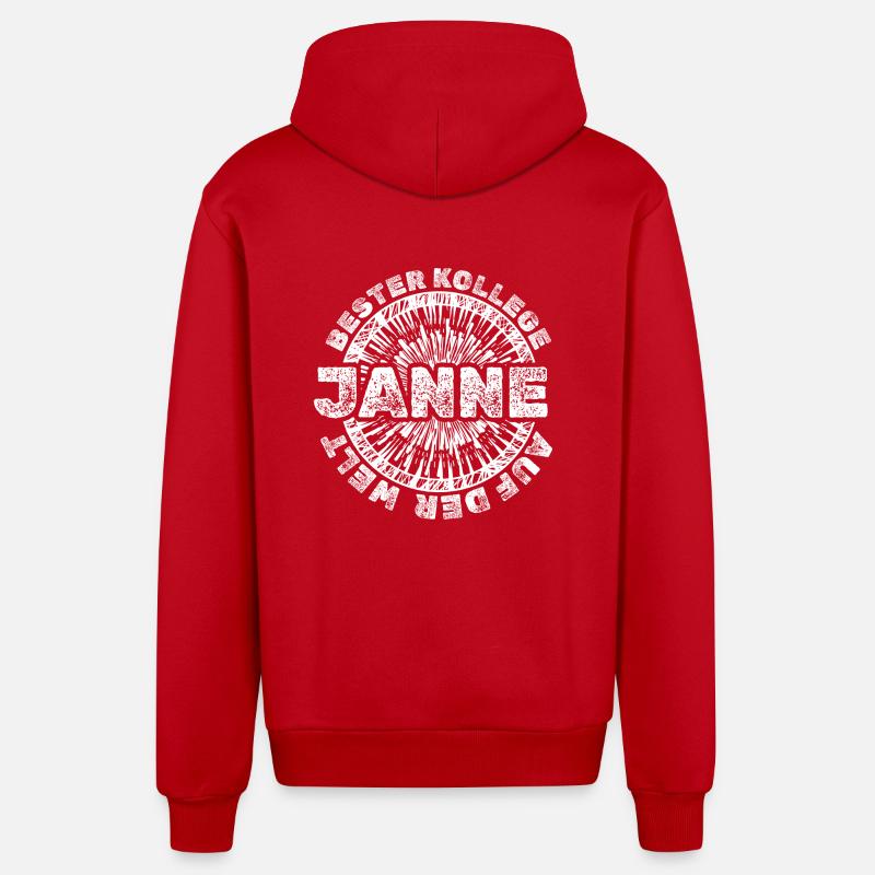 Gift for copy - Organic Relaxed Hooded Jacket Made in EU - red