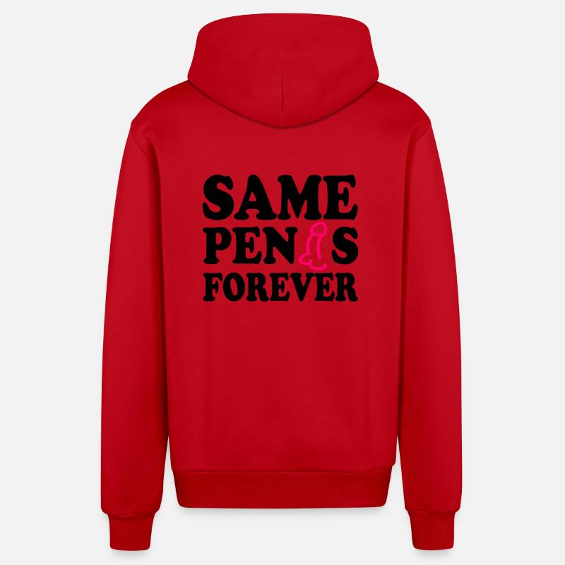 Same penis forever - Organic Relaxed Hooded Jacket Made in EU - red