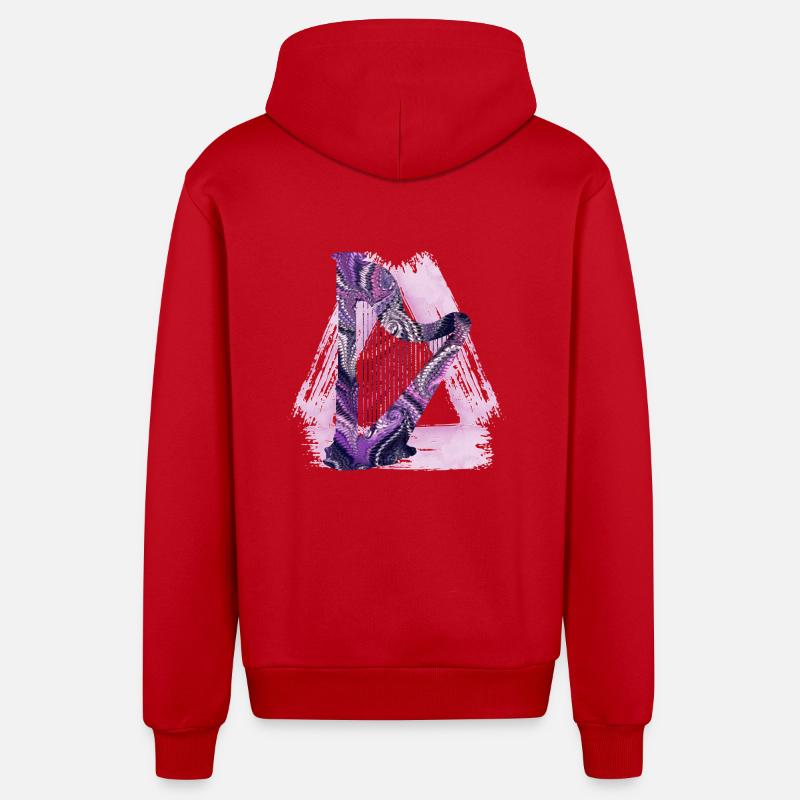 harfe e 75 - Organic Relaxed Kapuzenjacke Made in EU - Rot