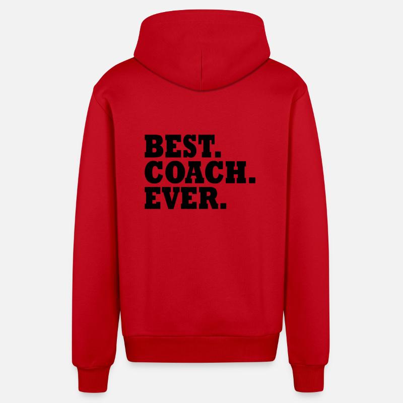 Best coach ever - Veste à capuche bio décontractée fabriquée en UE - rouge