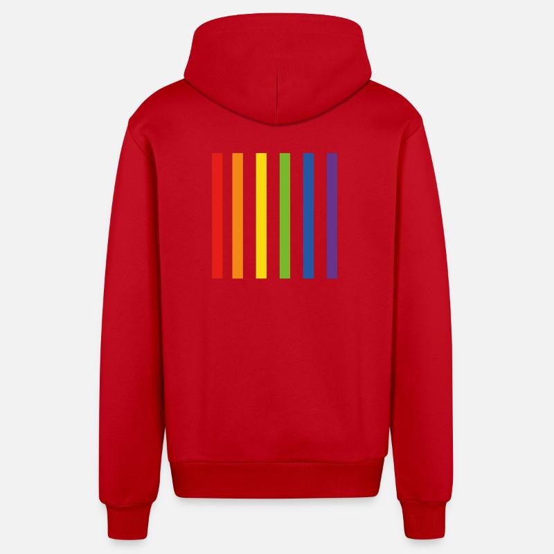 Drapeau arc-en-ciel LGBT - Veste à capuche bio décontractée fabriquée en UE - rouge