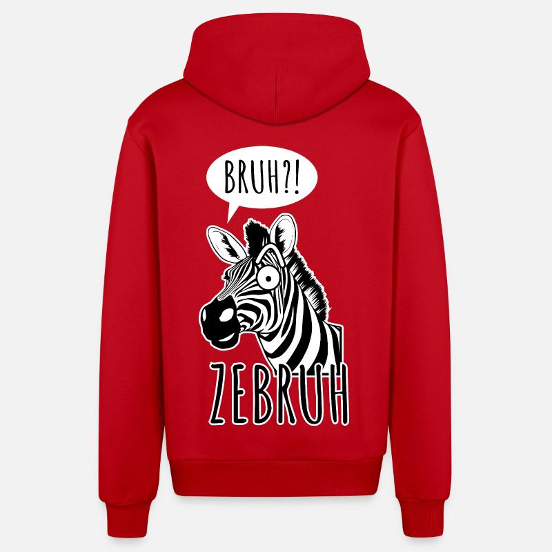 Zebra Bro - Un Zebruh ! - Veste à capuche bio décontractée fabriquée en UE - rouge