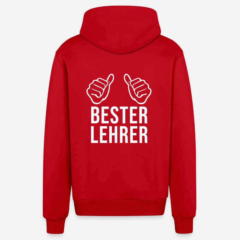 Bester Lehrer - Organic Relaxed Kapuzenjacke Made in EU - Rot