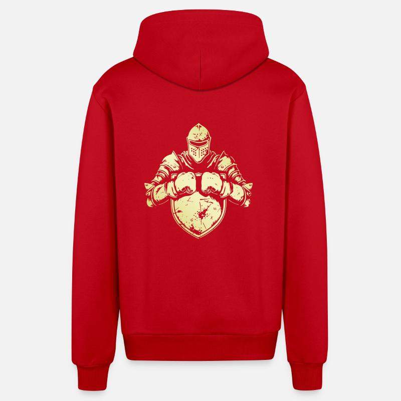 Boxer Chevalier - Veste à capuche bio décontractée fabriquée en UE - rouge