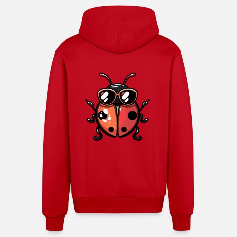 Coccinelle Bande dessinée Cool - Veste à capuche bio décontractée fabriquée en UE - rouge