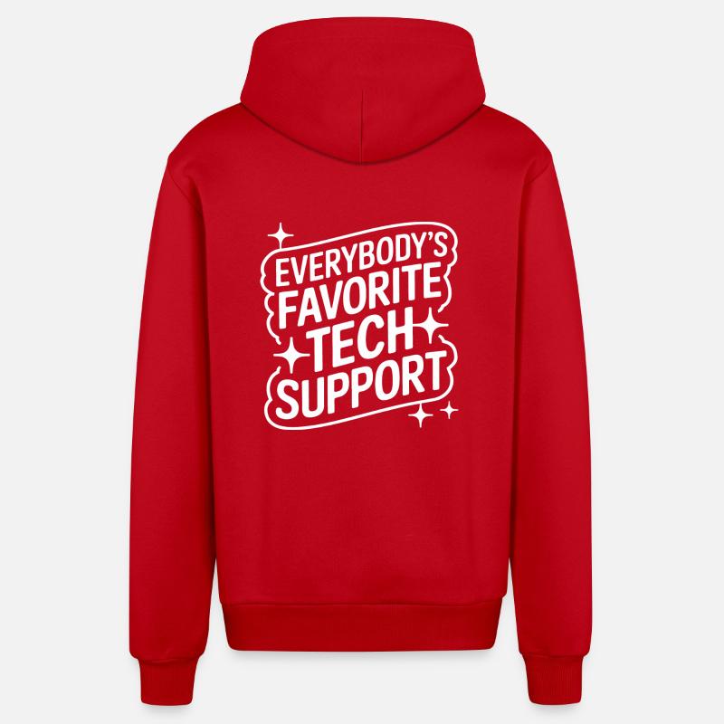 Technischer Support Computerfreak Nerd - Organic Relaxed Kapuzenjacke Made in EU - Rot