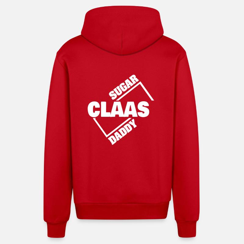 Claas as a sugar daddy - Organic Relaxed Hooded Jacket Made in EU - red