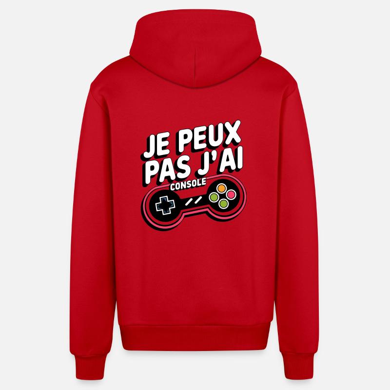 J'Peux Pas J'Ai Console - Veste à capuche bio décontractée fabriquée en UE - rouge