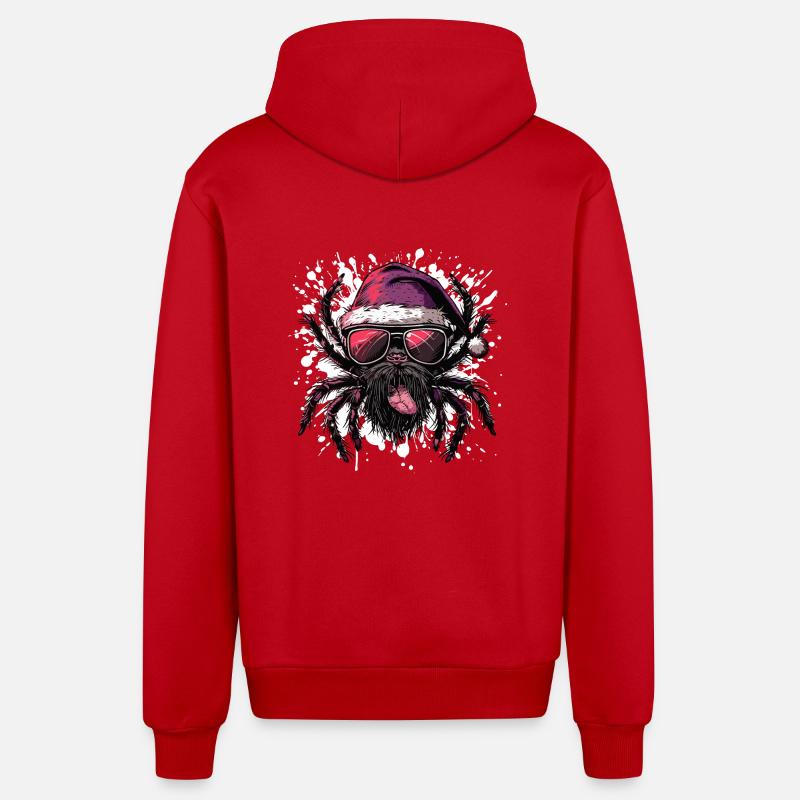 Tarentule Noël drôle - Veste à capuche bio décontractée fabriquée en UE - rouge