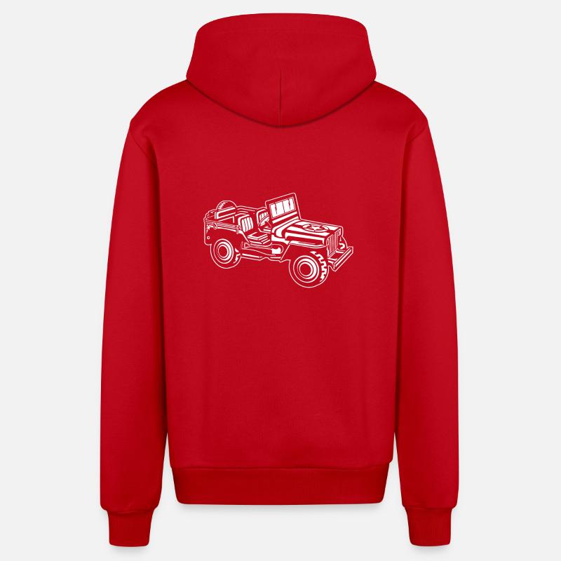 SUV / Jeep SUV 01_weiß - Veste à capuche bio décontractée fabriquée en UE - rouge