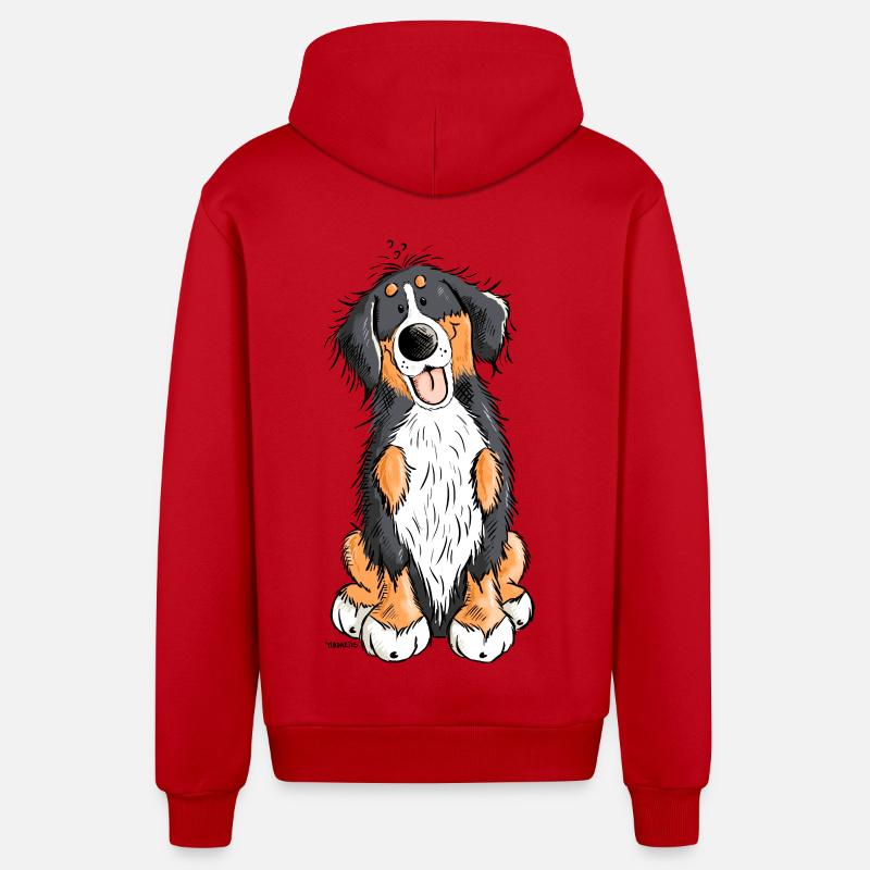 Berner Sennenhund mach Platz - Organic Relaxed Kapuzenjacke Made in EU - Rot
