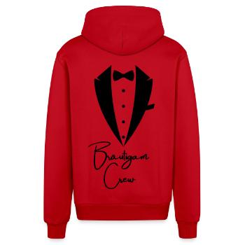 Bachelor Party Groom CREW Groom Team - Organic Relaxed Hooded Jacket Made in EU - red - Back