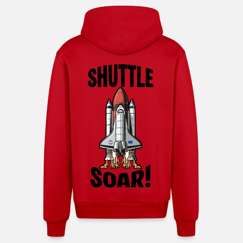 Navette Spatiale Décollage Shuttle Soar - Veste à capuche bio décontractée fabriquée en UE - rouge