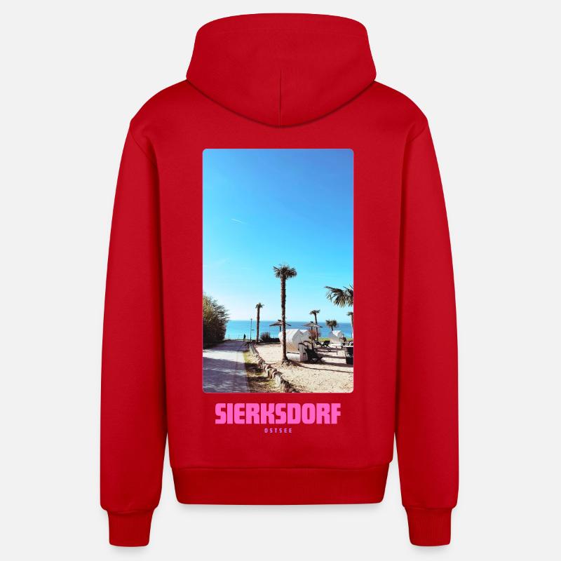SIERKSDORF _ Strand - Organic Relaxed Kapuzenjacke Made in EU - Rot