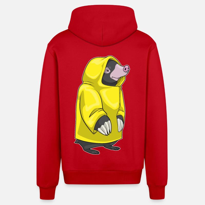 Mole Rain Rain Jacket - Organic Relaxed Hooded Jacket Made in EU - red