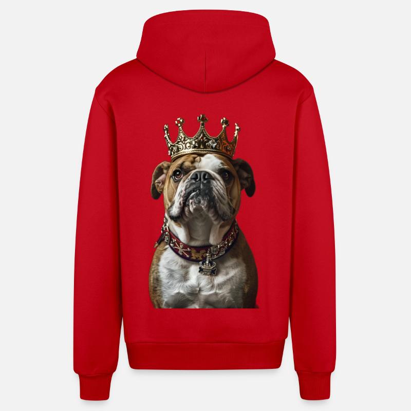 Bouledogue - Veste à capuche bio décontractée fabriquée en UE - rouge