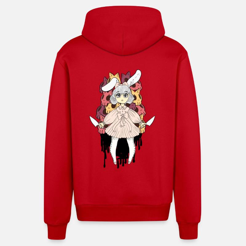 FunnyBunny - Veste à capuche bio décontractée fabriquée en UE - rouge