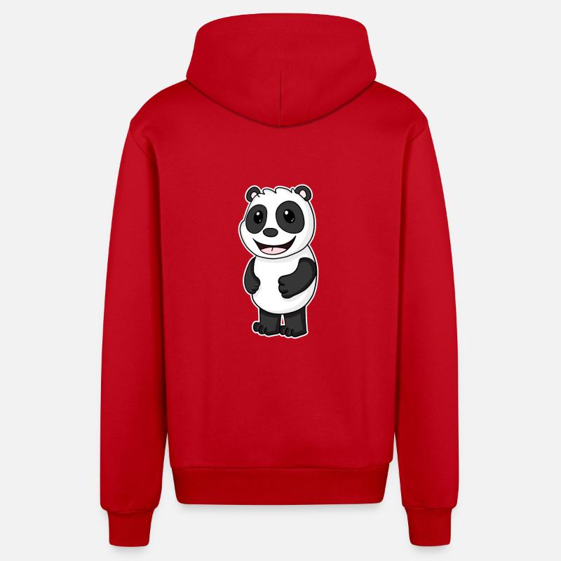 Panda Ours Panda Baby - Veste à capuche bio décontractée fabriquée en UE - rouge