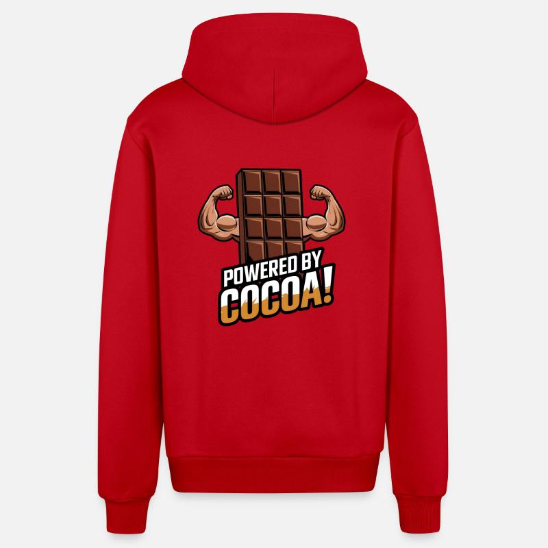 Propulsé par le cacao ! - Veste à capuche bio décontractée fabriquée en UE - rouge