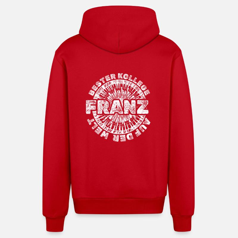 Franz as a given name - Organic Relaxed Hooded Jacket Made in EU - red