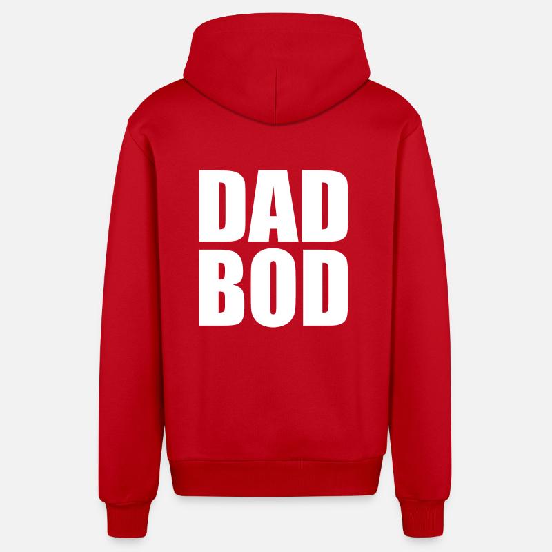 Dad bod - Organic Relaxed Hooded Jacket Made in EU - red