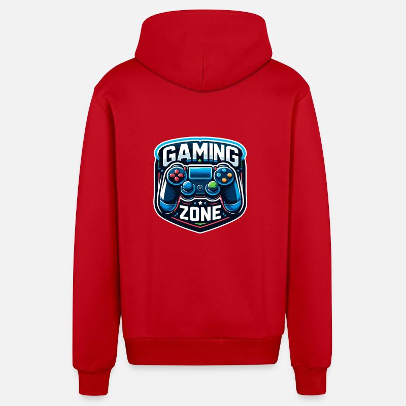 Gaming Zone - Controller Illustration - Organic Relaxed Kapuzenjacke Made in EU - Rot