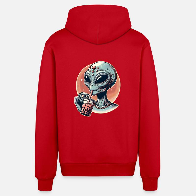 Alien Bubble Tea - Organic Relaxed Kapuzenjacke Made in EU - Rot