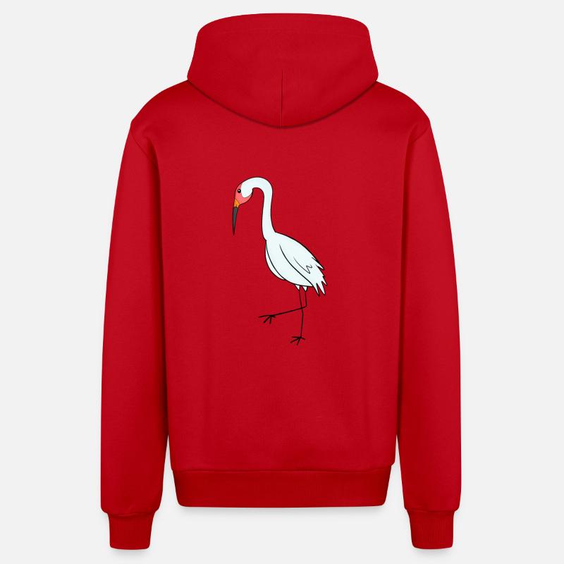 Oiseaux migrateurs Grue Oiseau - Veste à capuche bio décontractée fabriquée en UE - rouge
