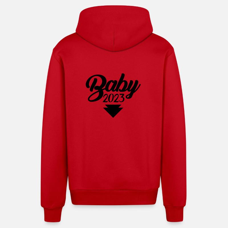 Bébé 2023 - Veste à capuche bio décontractée fabriquée en UE - rouge