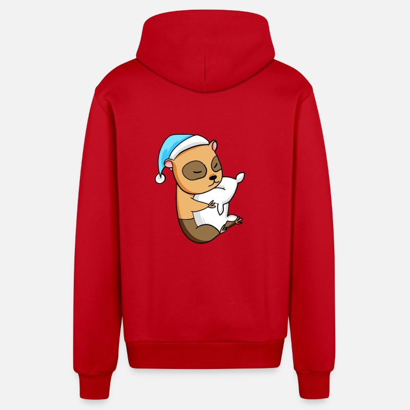 Cochon d’Inde Bébé - Veste à capuche bio décontractée fabriquée en UE - rouge