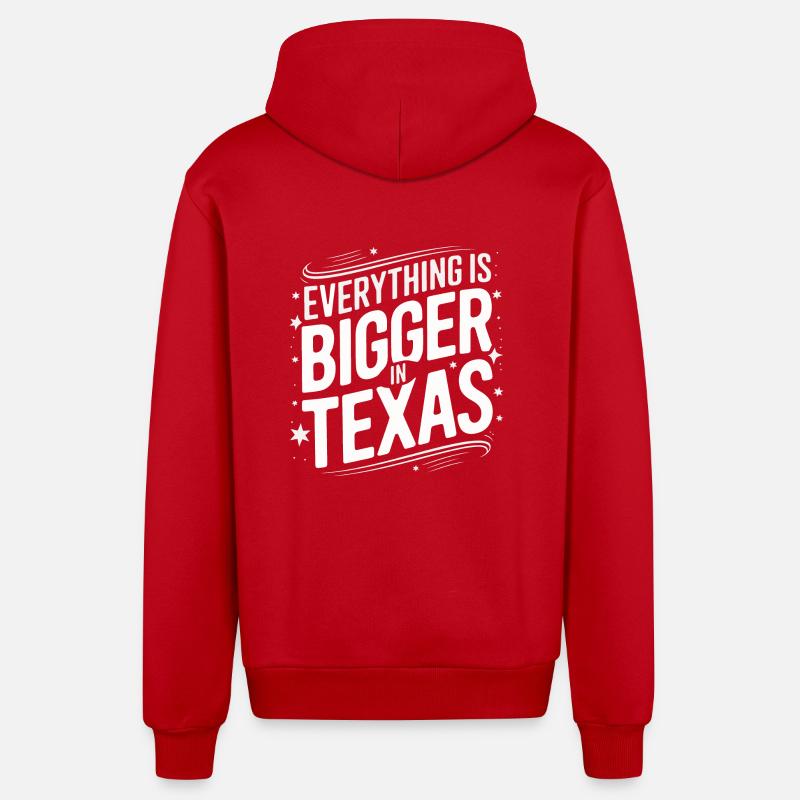 État du Texas Texans Texas - Veste à capuche bio décontractée fabriquée en UE - rouge
