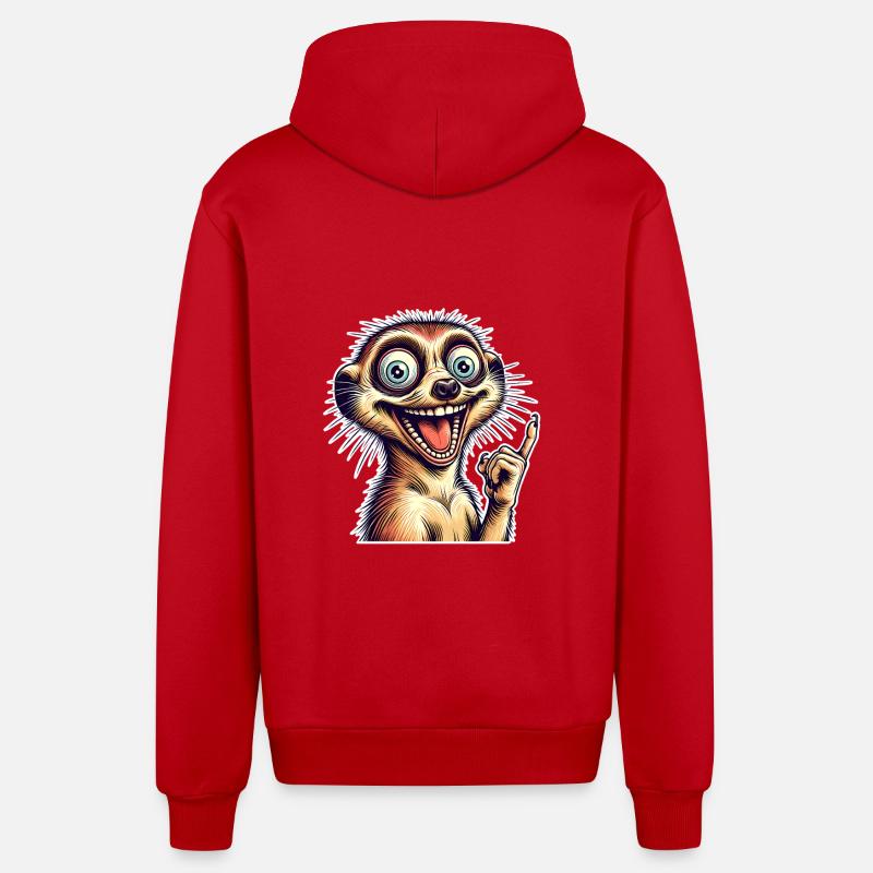 Erdmännchen - Organic Relaxed Kapuzenjacke Made in EU - Rot