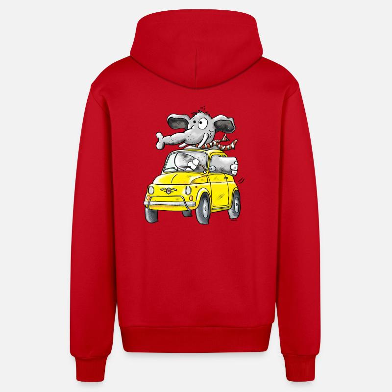 Elephant Voiture - Oldtimer - Veste à capuche bio décontractée fabriquée en UE - rouge