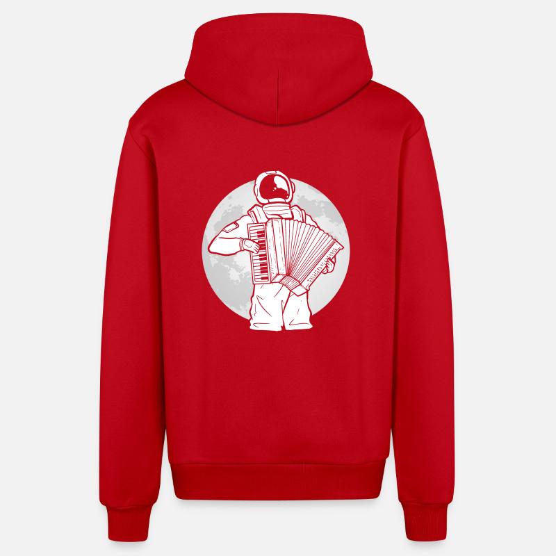 Accordéon - Veste à capuche bio décontractée fabriquée en UE - rouge