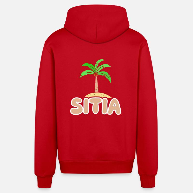 Sitia Sitia - Veste à capuche bio décontractée fabriquée en UE - rouge