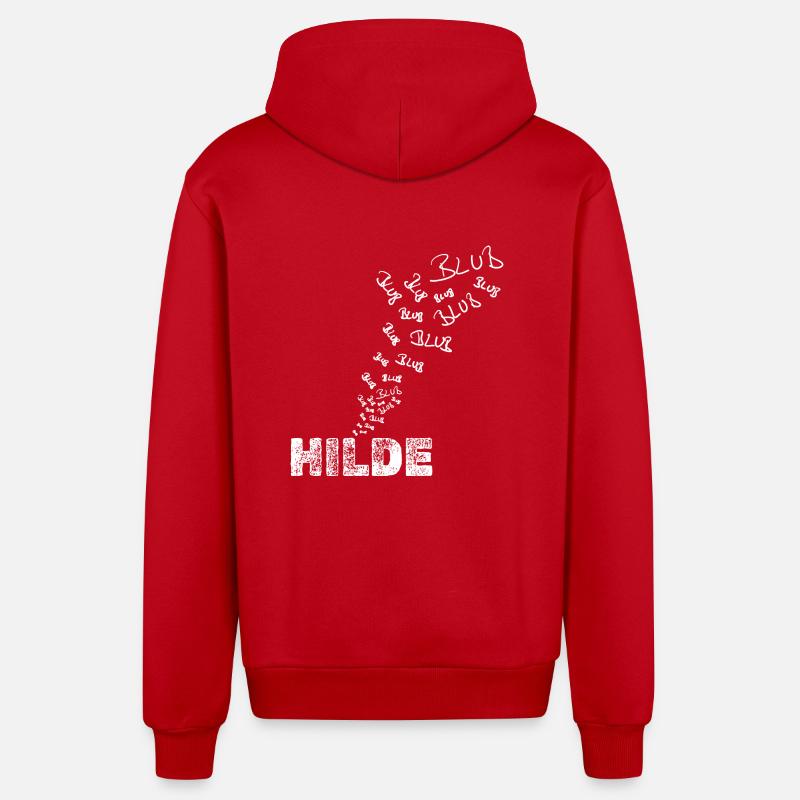 Hilde - Veste à capuche bio décontractée fabriquée en UE - rouge