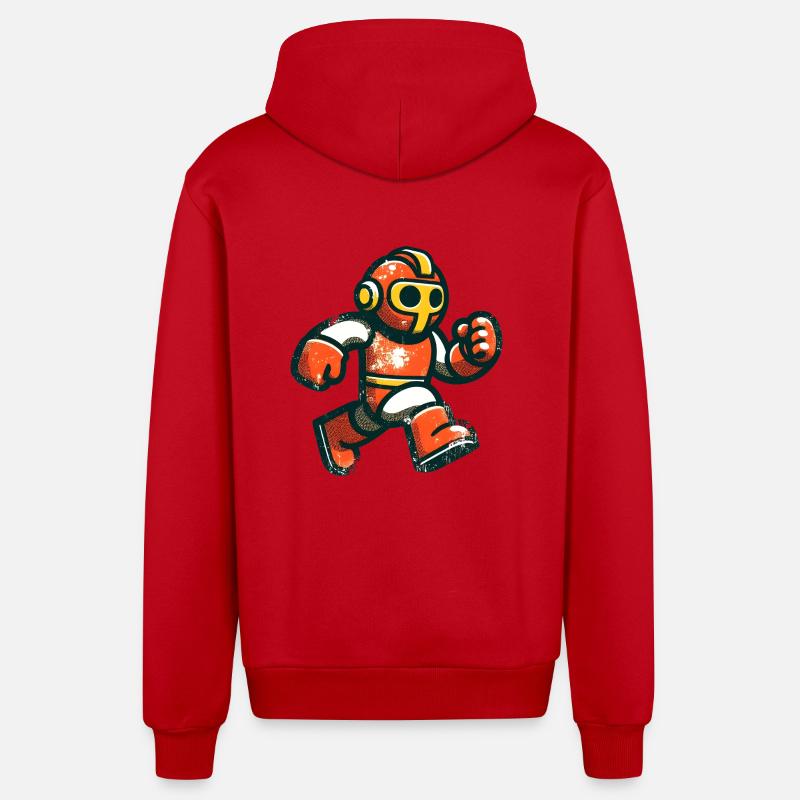 Bugman - Veste à capuche bio décontractée fabriquée en UE - rouge