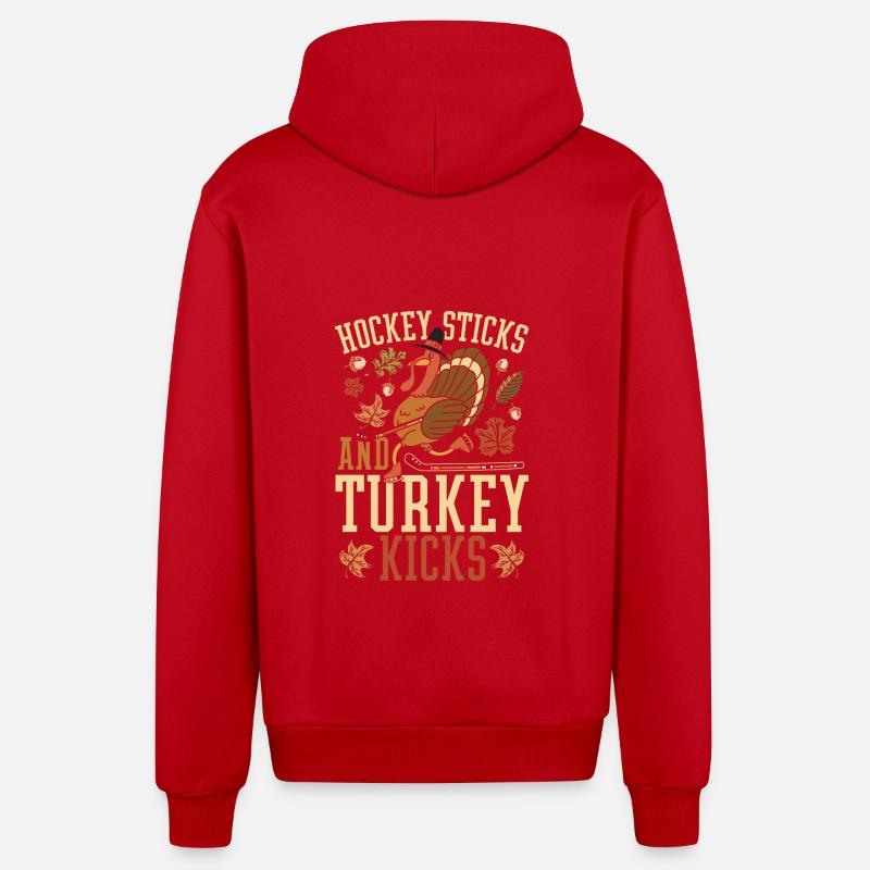 Concours Puck Thanksgiving - Veste à capuche bio décontractée fabriquée en UE - rouge